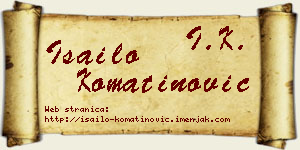 Isailo Komatinović vizit kartica